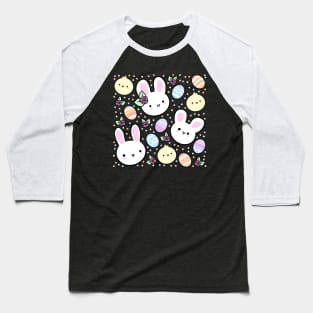 Cute easter bunny and easter eggs and flowers Baseball T-Shirt